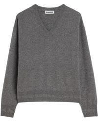 Jil Sander - Cashmere V-Neck Sweater - Lyst