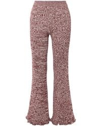 Rabanne - Ribbed Knit Flared Pants - Lyst