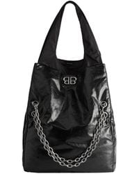 Balenciaga - Monaco Chain Logo Patch Shoulder Bag - Lyst