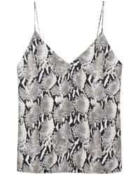 Anine Bing - Python V-Neck Top - Lyst