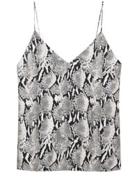 Anine Bing - Python V-Neck Top - Lyst