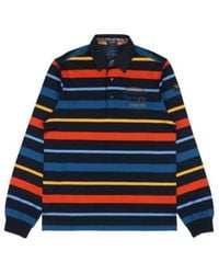 Paul & Shark - Striped Long-Sleeved Polo Shirt - Lyst