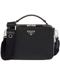 Prada - Brique Medium Saffiano Leather Bag - Lyst