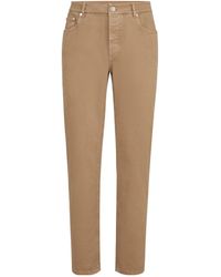 Brunello Cucinelli - Garment-Dyed Comfort Lightweight Denim Traditional Fit Five-Pocket Trousers - Lyst