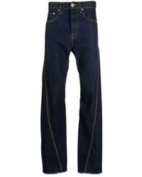 Lanvin - Logo Patch Mid-Rise Jeans - Lyst