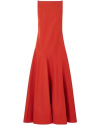 Adam Lippes - Cotton-Poplin Midi Dress - Lyst