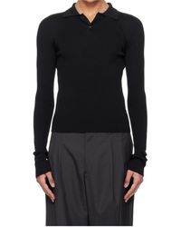 Rier - Long-Sleeved Knit Polo Shirt - Lyst