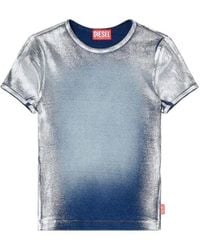 DIESEL - T-Ele-Long-Q1 Faded Metallic T-Shirt - Lyst