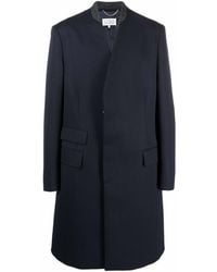 Maison Margiela - Collarless Single Breasted Coat - Lyst