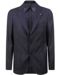 Lardini - Textured Two-Button Blazer - Lyst