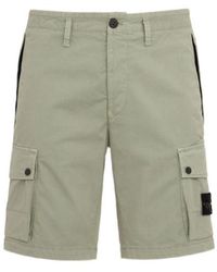 Stone Island - Logo Cotton Slim Shorts - Lyst