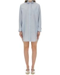 Michael Kors - Pinstripe Button-Up Shirt Dress - Lyst