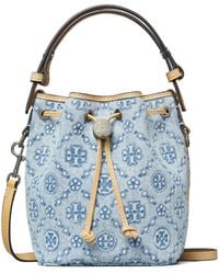 Tory Burch - T Monogram Drawstring Bucket Bag - Lyst