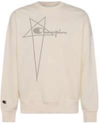 Rick Owens - X Champion Logo Embroidered Crewneck Sweatshirt - Lyst