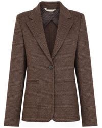 Max Mara - Check-Pattern Single-Breasted Blazer - Lyst