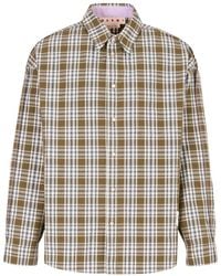Marni - Compact Cotton Shirt With Checked Pattern - Lyst