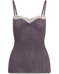 Valentino - Lace Detailed Knitted Top - Lyst