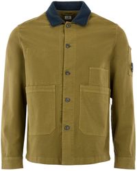 C.P. Company - Solid Color Button Overshirt - Lyst