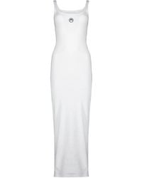 Marine Serre - Moon Logo Ribbed Jersey Long Dress - Lyst