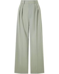 Kallmeyer - Aiden Pleated Grain De Poudre Straight-Leg Pants - Lyst