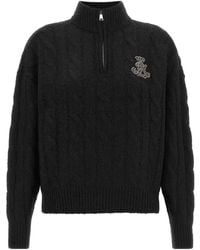 Ralph Lauren - Lauren Jewel Logo Half-Zip Knitted Sweater - Lyst