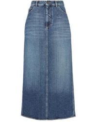 Ralph Lauren - High-Rise Denim Maxi Skirt - Lyst
