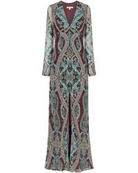 Veronica Beard - Daciana Printed Silk-Georgette Maxi-Dress - Lyst