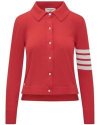 Thom Browne - 4-Bar Stripe Knitted Polo Shirt - Lyst