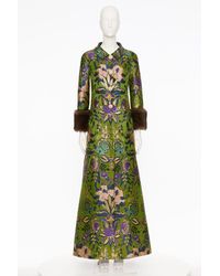 Valentino - Floral-Jacquard Coat - Lyst