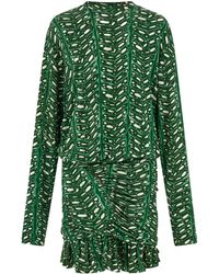 Ferragamo - Mini Dress With Drape Detail - Lyst