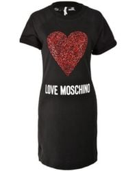 Moschino - Heart-Shaped Hot Drill Stretch Dress - Lyst