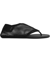 Alaïa - Thong Fishnet Sandals - Lyst