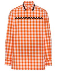 Prada - Check-Printed Buttoned Shirt - Lyst