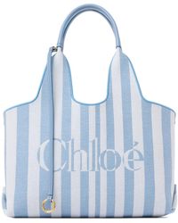 Chloé - Chloé Stripy East-West Tote Bag - Lyst