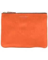 Comme des Garçons - Comme Des Garçons Wallet Logo Printed Zip-Up Pouch - Lyst