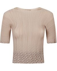 Herno - Short Sleeve Textured Fitted Top - Lyst