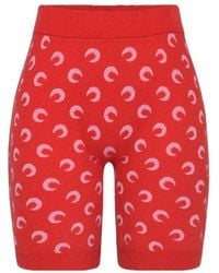 Marine Serre - Moon Printed Jacquard Bouclette Mini Shorts Organic Cotton - Lyst