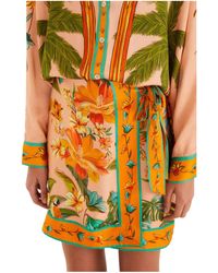 FARM Rio - Floral-Print Wrap-Style Skirt - Lyst
