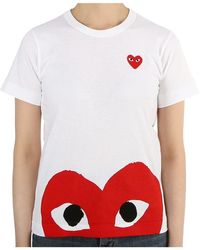COMME DES GARÇONS PLAY - Peek A Boo Heart T-Shirt - Lyst