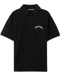 Palm Angels - Curved Logo Short-Sleeved Polo Shirt - Lyst