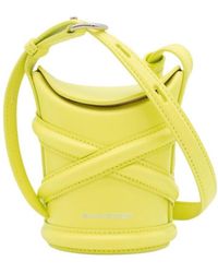 McQueen - Logo Embossed The Mini Curve Bucket Bag - Lyst