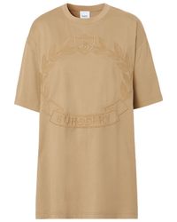 Burberry - Embroidered Ekd Cotton Oversized T-Shirt - Lyst