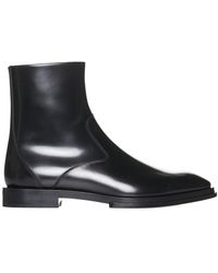 McQueen - Logo Plaque Zip-Up Boots - Lyst