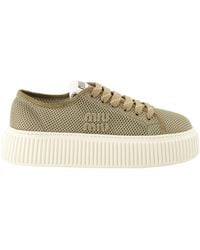 Miu Miu - Mesh Platform Sneakers - Lyst