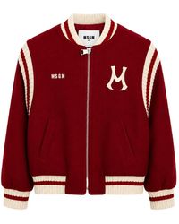 MSGM - Logo-Detailed Bomber Jacket - Lyst