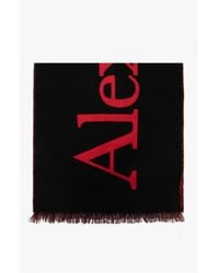 McQueen - Logo Embroidered Scarf - Lyst