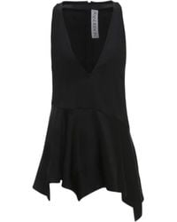 JW Anderson - Jw Anderson V-Neck Ruffled Hem Satin Top - Lyst