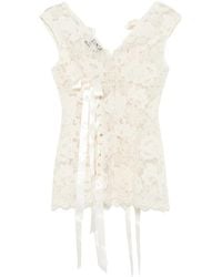 Simone Rocha - Off- Unraveling Ribbon Portrait Top - Lyst