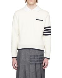 Thom Browne - Bar Crewneck Knitted Jumper - Lyst