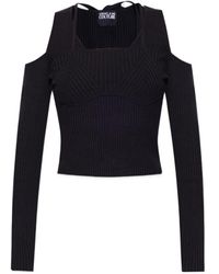 Versace Jeans Couture - Couture Open-Shoulder Knitted Jumper - Lyst